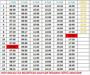 20 HASTANE HATTI. HAFTAİÇİ