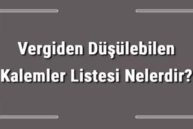 Gider Gösterip Vergiden Düşebileceğiniz Kalemler