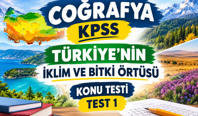 Coğrafya kpss Türkiye'nin iklim ve bitki örtüsü konu testi test 1